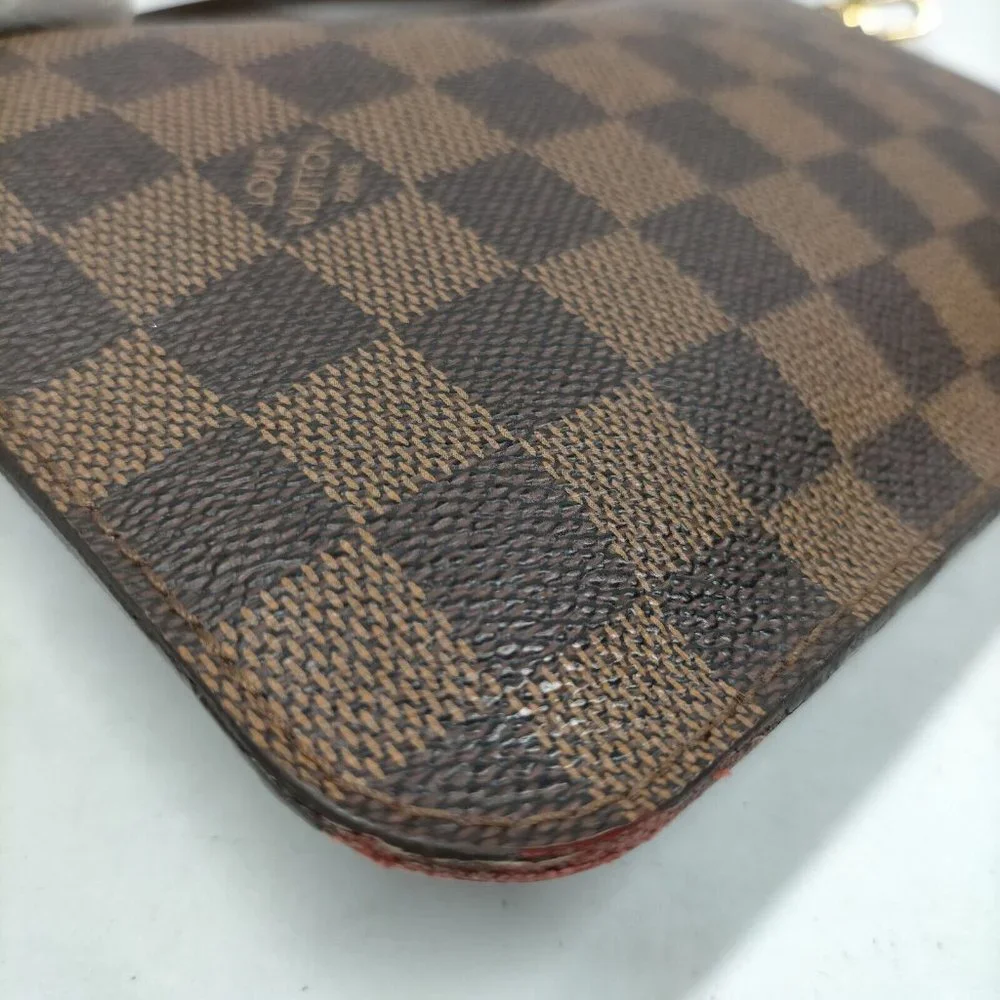 100% Authentic Louis Vuitton Neverfull Damier Ebene Wristlet Pouch/Clutch Bag - Picture 6 of 9